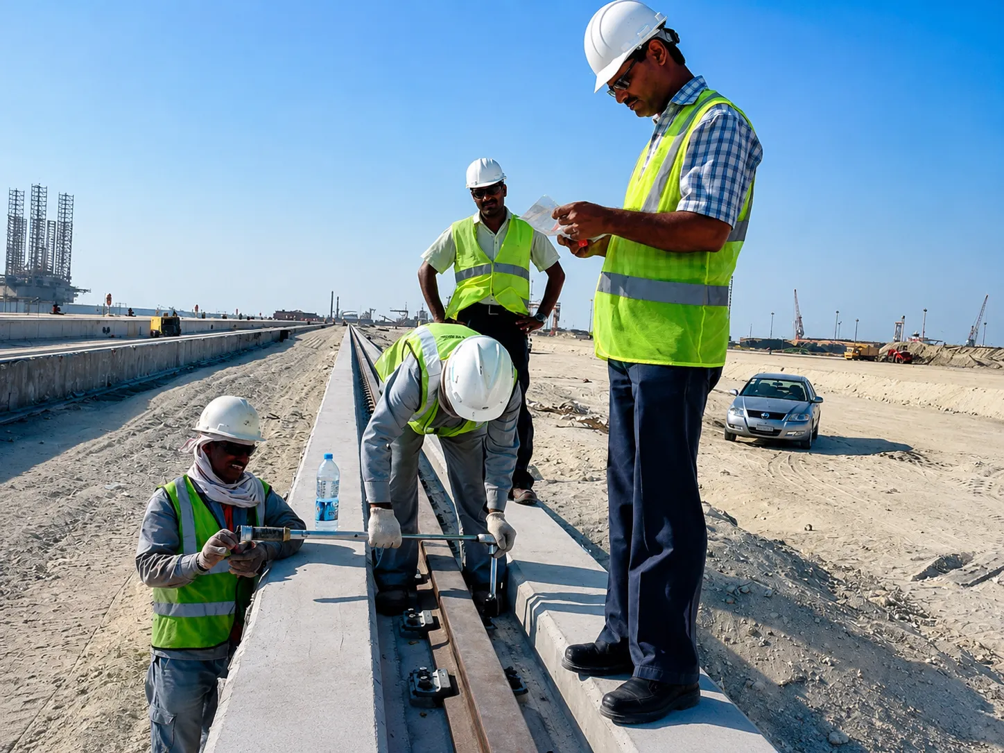 Rail alignment survey with engineering team