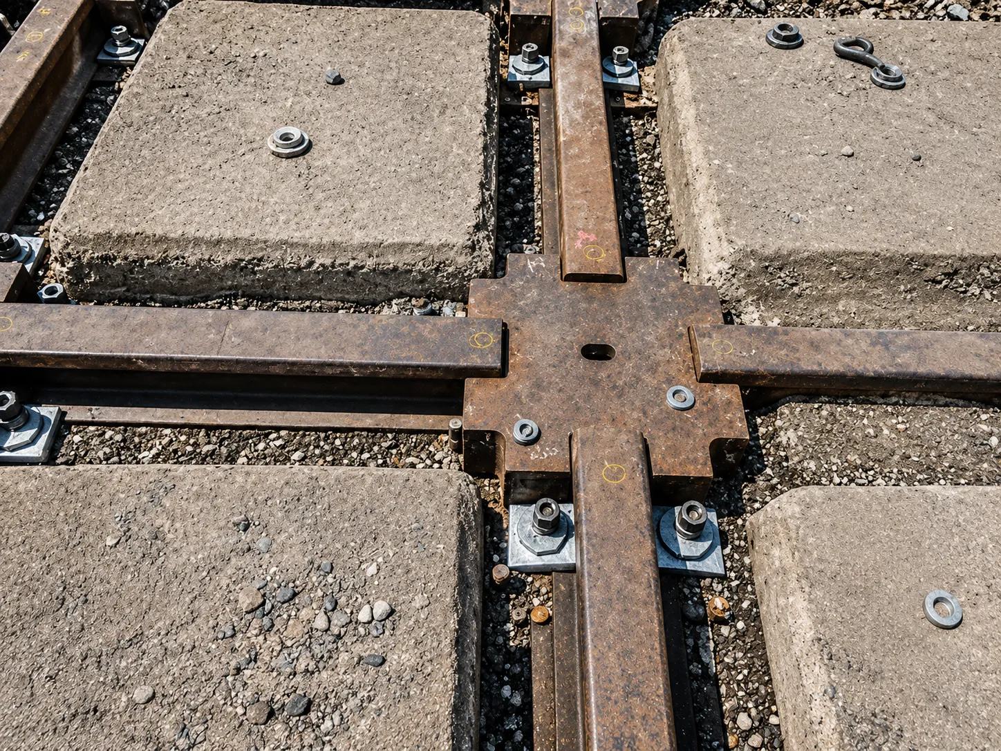 Rail clamp fixing and fastening work