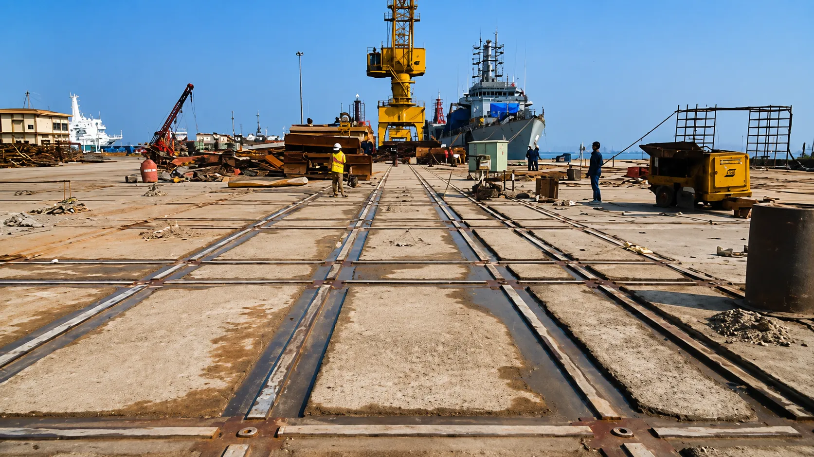 Goa shipyard crane rail installation project