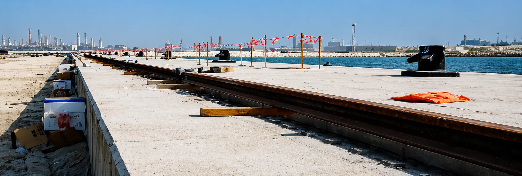 Port crane rail installation project by Sainath Rail Works